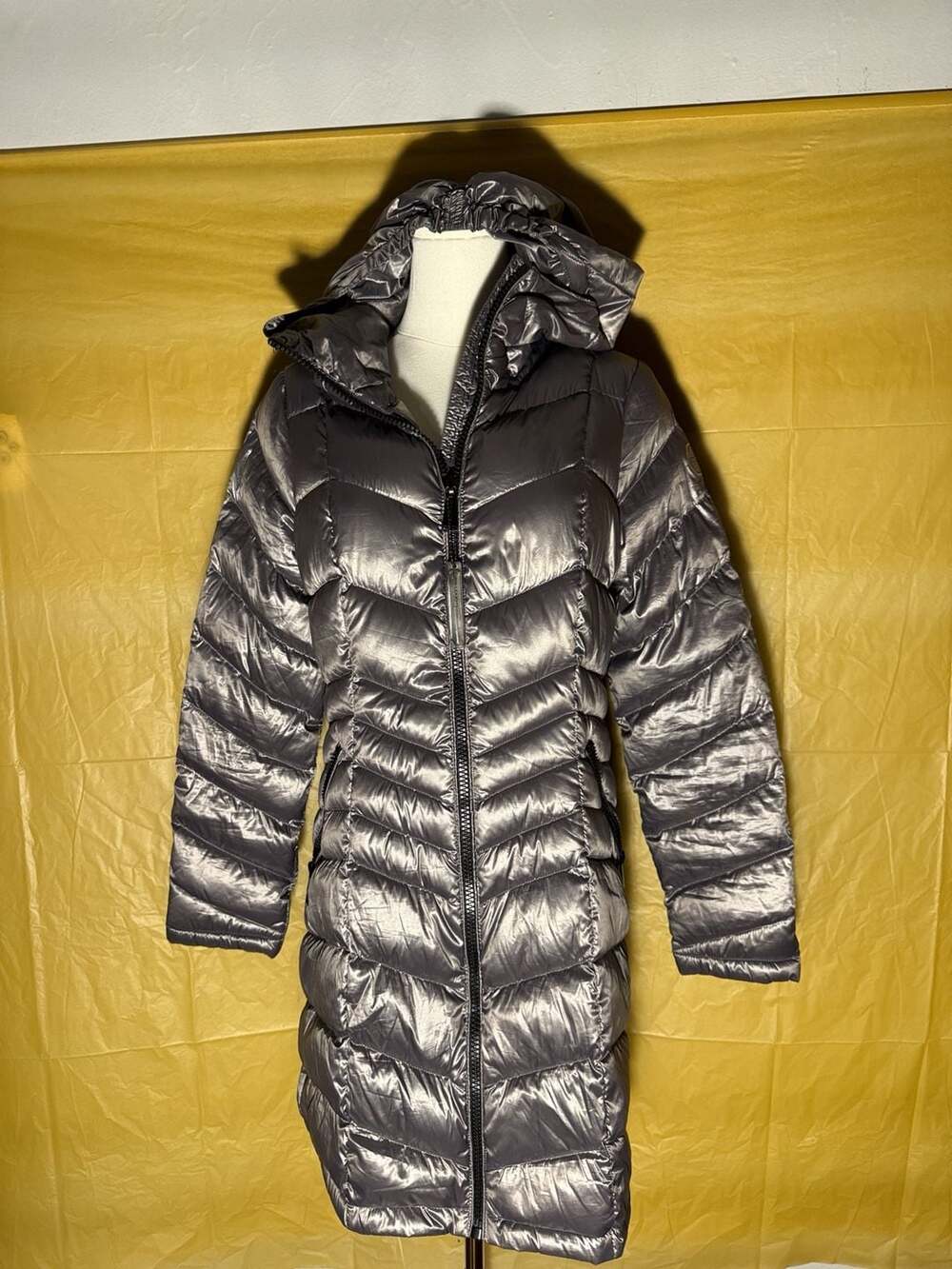 Calvin Klein Down Puffer Jacket Size S Gray Packable Lightweight